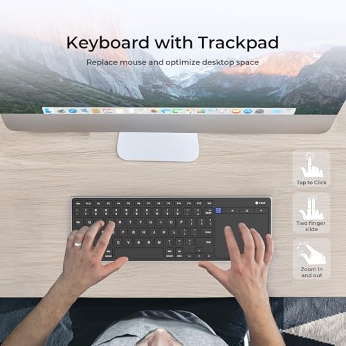 Portable Computer Keyboard with Trackpad, Rechargeable Bluetooth Keyboard S