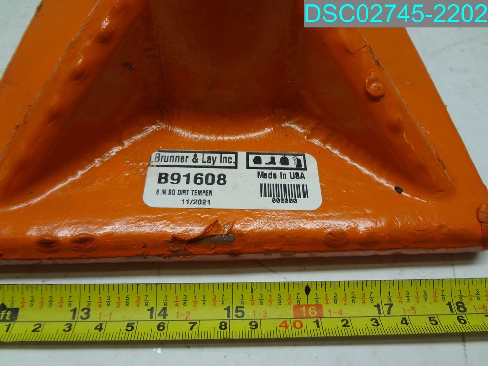 BRUNNER & LAY B91608 8" DIRT compaction tool