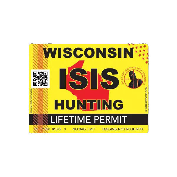 ISIS Terrorist Wisconsin State Hunting Permit Sticker