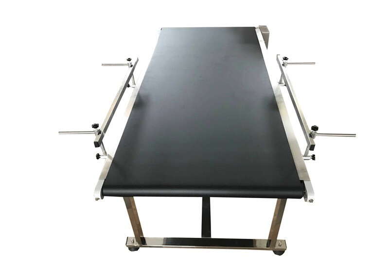 TECHTONGDA 59"x23.6"Flat PVC Conveyor Machine for Packaging110V Double Guardrail