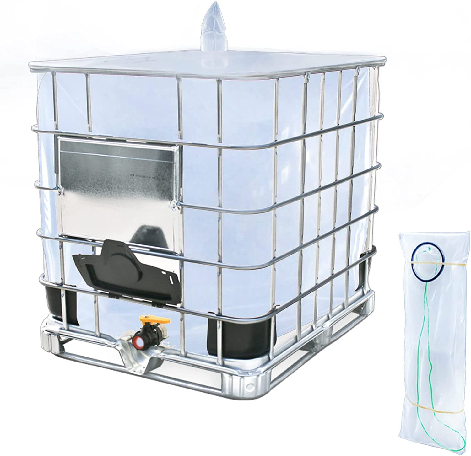 275 Gallon 1000 Liter Rain Barrel Protective Accessorie with Bottom Water Outlet