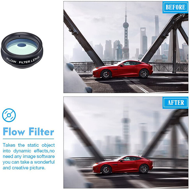 APEXEL 10in1 Phone Camera Lens Kit Fisheye WideAngle 2X Telescope Lens for Phone