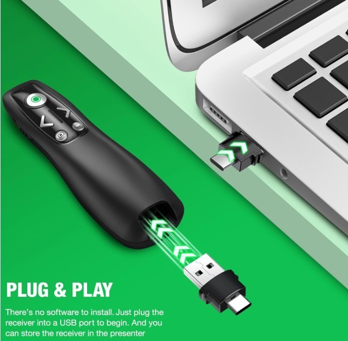 USB Empfanger Presentation Clicker Wireless Presenter Remote for PowerPoint, Pow