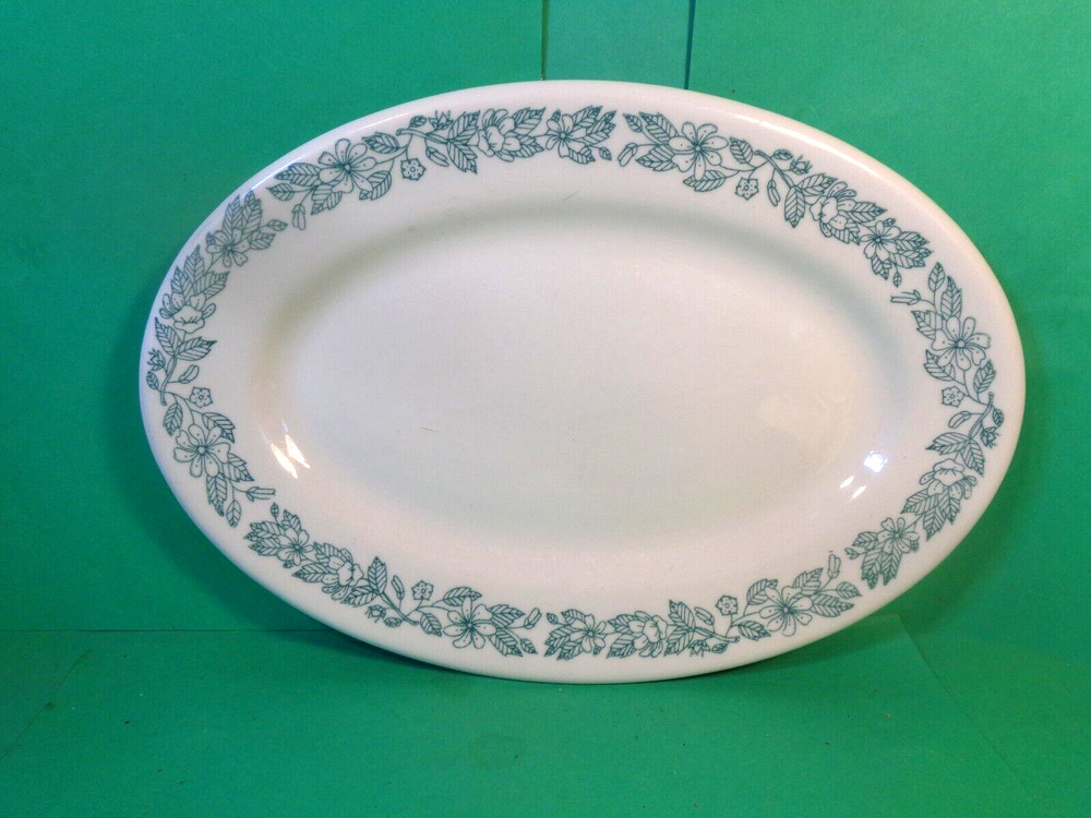 Shenango Hibiscus Pattern Oval Serving Platter, Lawrence Thirftware (Used/EUC)