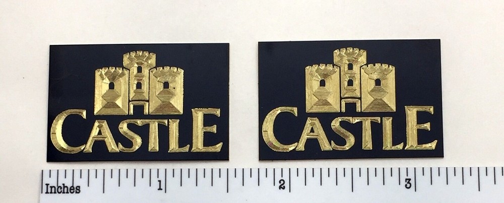 Castle Acoustics Speaker Badge Custom Engraved Solid Brass Pair