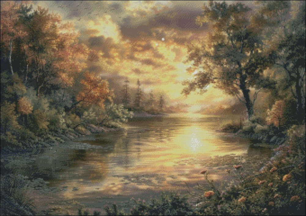 Eternity in Twilight - Chart Counted Cross Stitch Patterns Needlework DMC Color