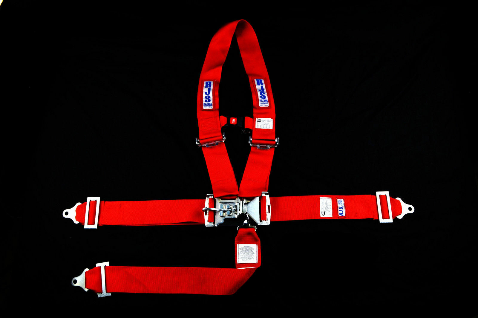 RJS SFI 16.1 LATCH & LINK HARNESS DRAGSTER U WRAP ROLL BAR 5 POINT RED 1133604