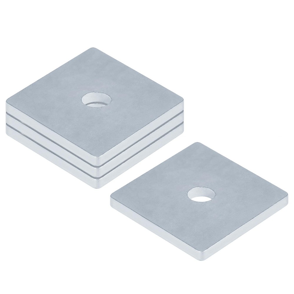 4 Pcs 4" x 4" Square Plate Washers, Heavy Duty Galvanized Flat Plate Washer, ...