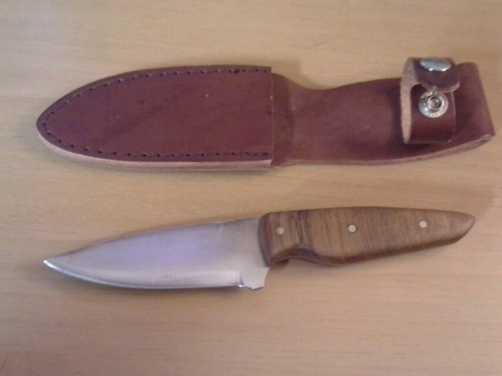 Handmade 3 1/2" Blade Drop Point Knife with Sheath