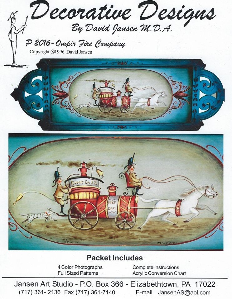 Ompir Fire Company David Jansen Decorative Tole Painting Pattern Packet