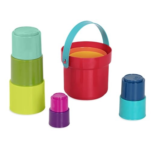 Battat Rainbow Stacking Cups Educational Toddler Toy Multicolor Playset