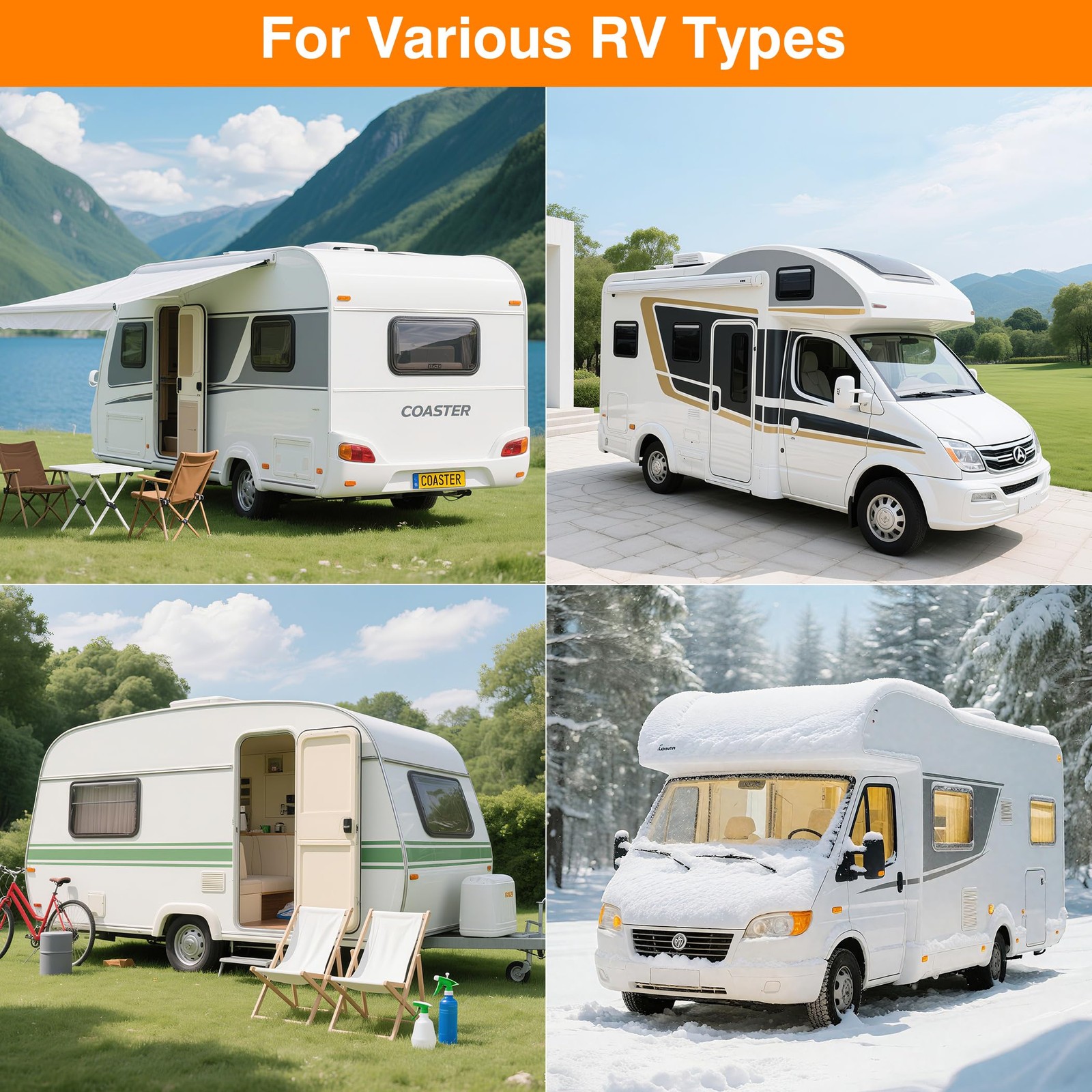 RV Trim Molding Insert 1" Black UV Resistant Vinyl Screw Cover for Campers 50ft