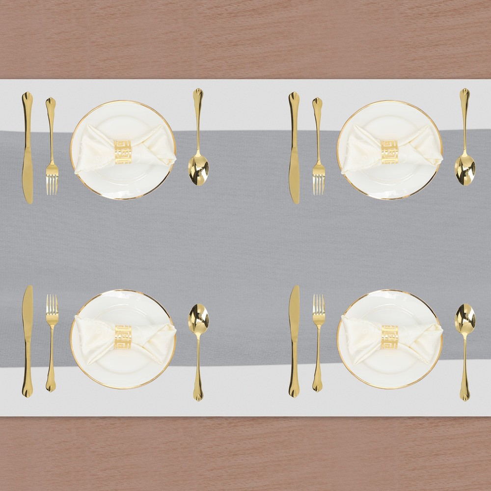 Grey Chiffon Table Runner 27.5" x 118" Romantic Table Runner