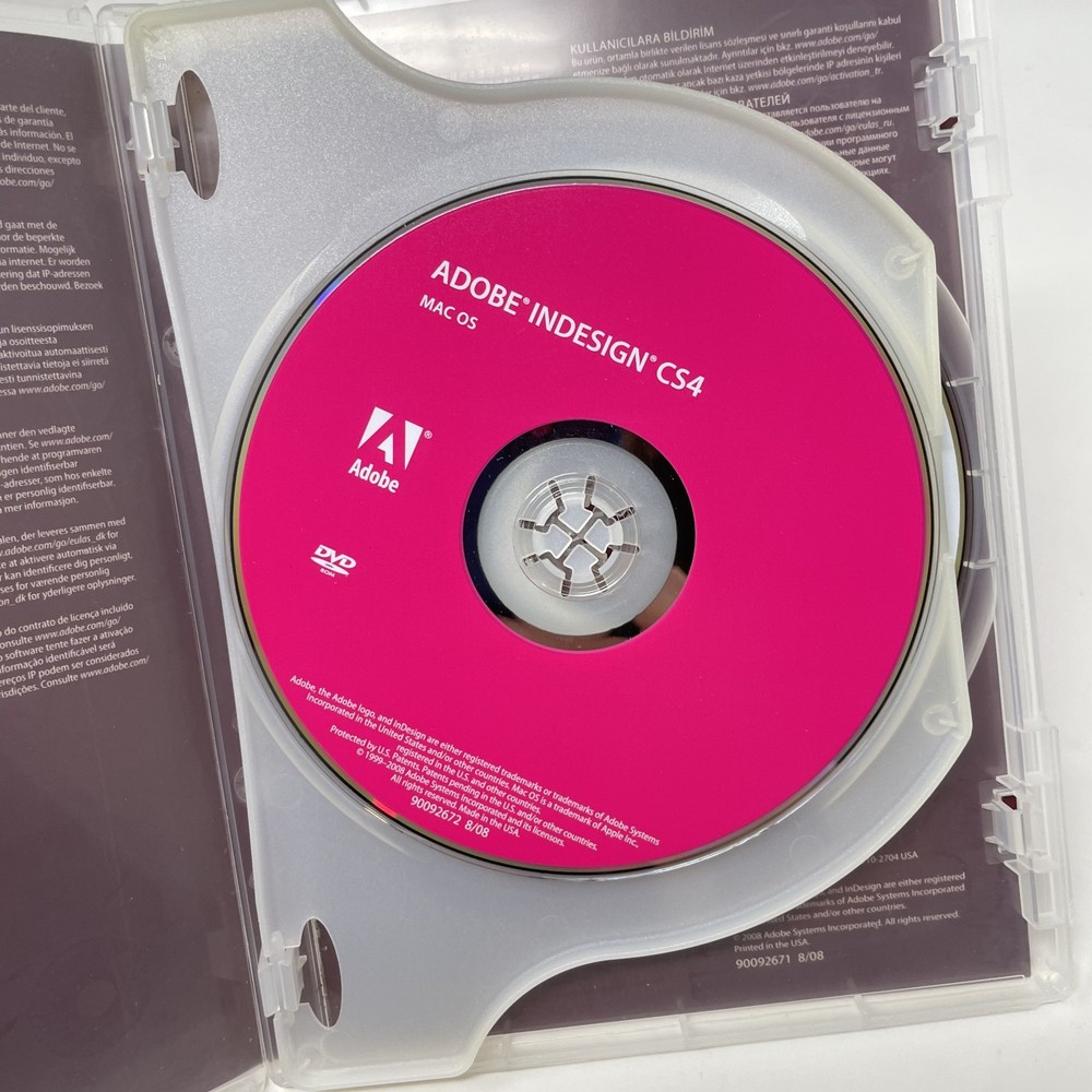 Adobe Indesign CS4 Software For Mac OS With Adobe Creative Suite 4 Learning Disc