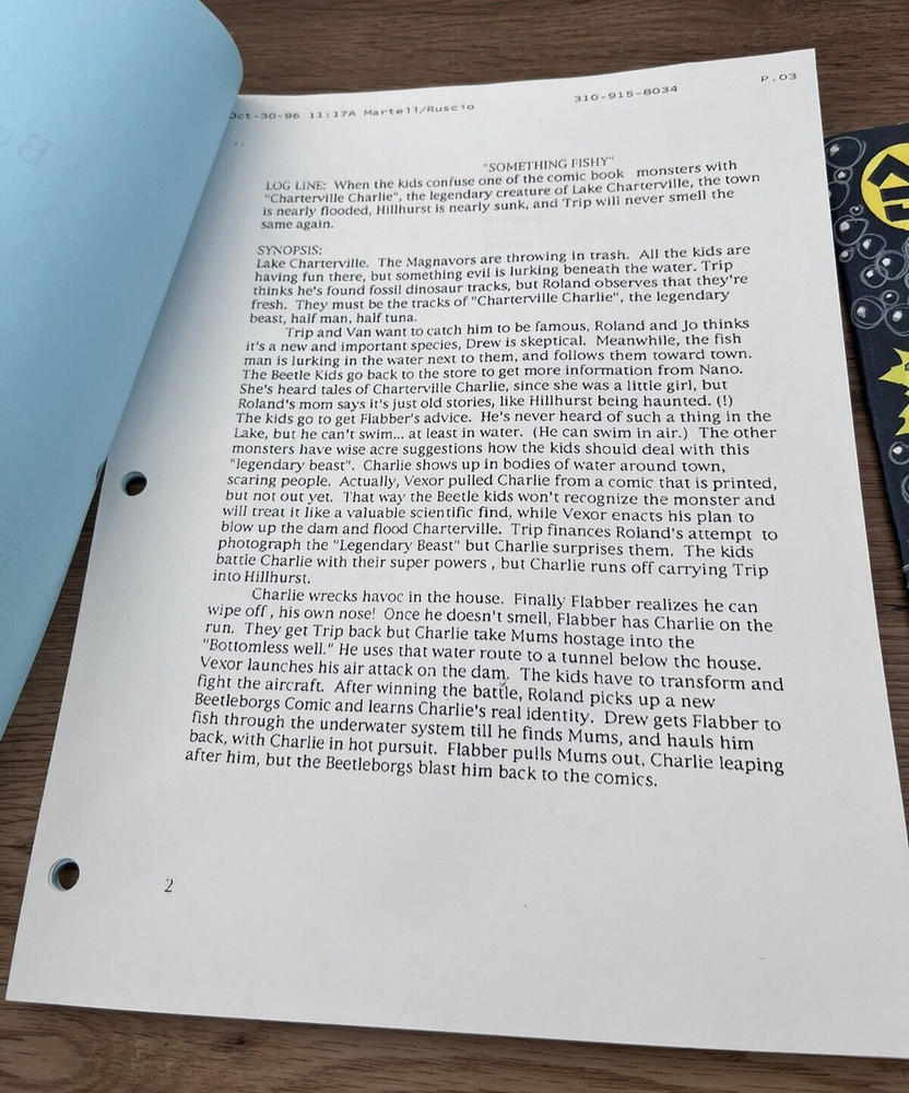 Beetleborgs Original TV Show Something Fishy Episode 41 Script & Prop Comic Book