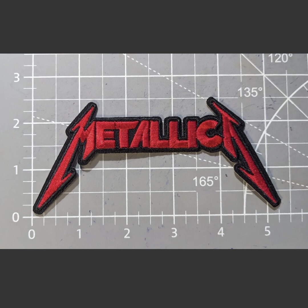 Metallica Red Patch Heavy Metal Rock Band Embroidered Iron On 2x4.5"