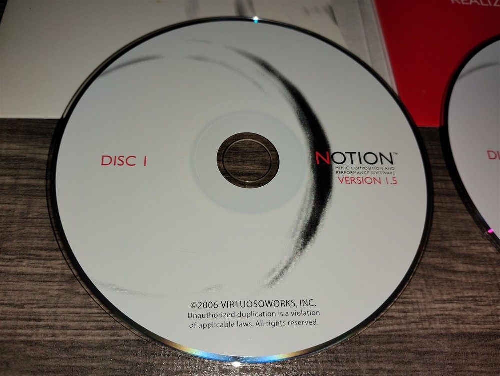 Notion 1.5 Music Composition/Performance PC CD-ROM 3-disc Set Virtuosoworks 2006