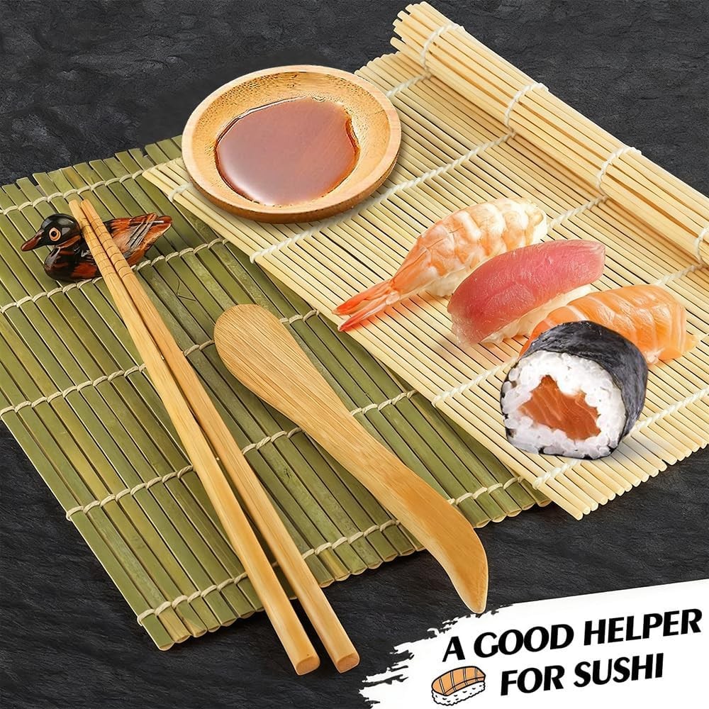 Sushi Making Kit, 22 in 1 Roller Maker Kit with Medium, Green