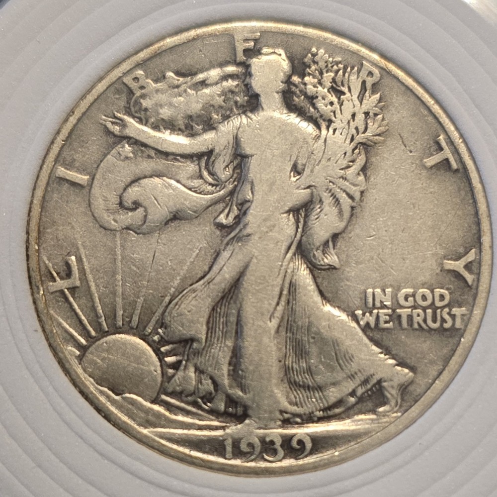 1939 Walking Liberty Half Dollar, grades VF+