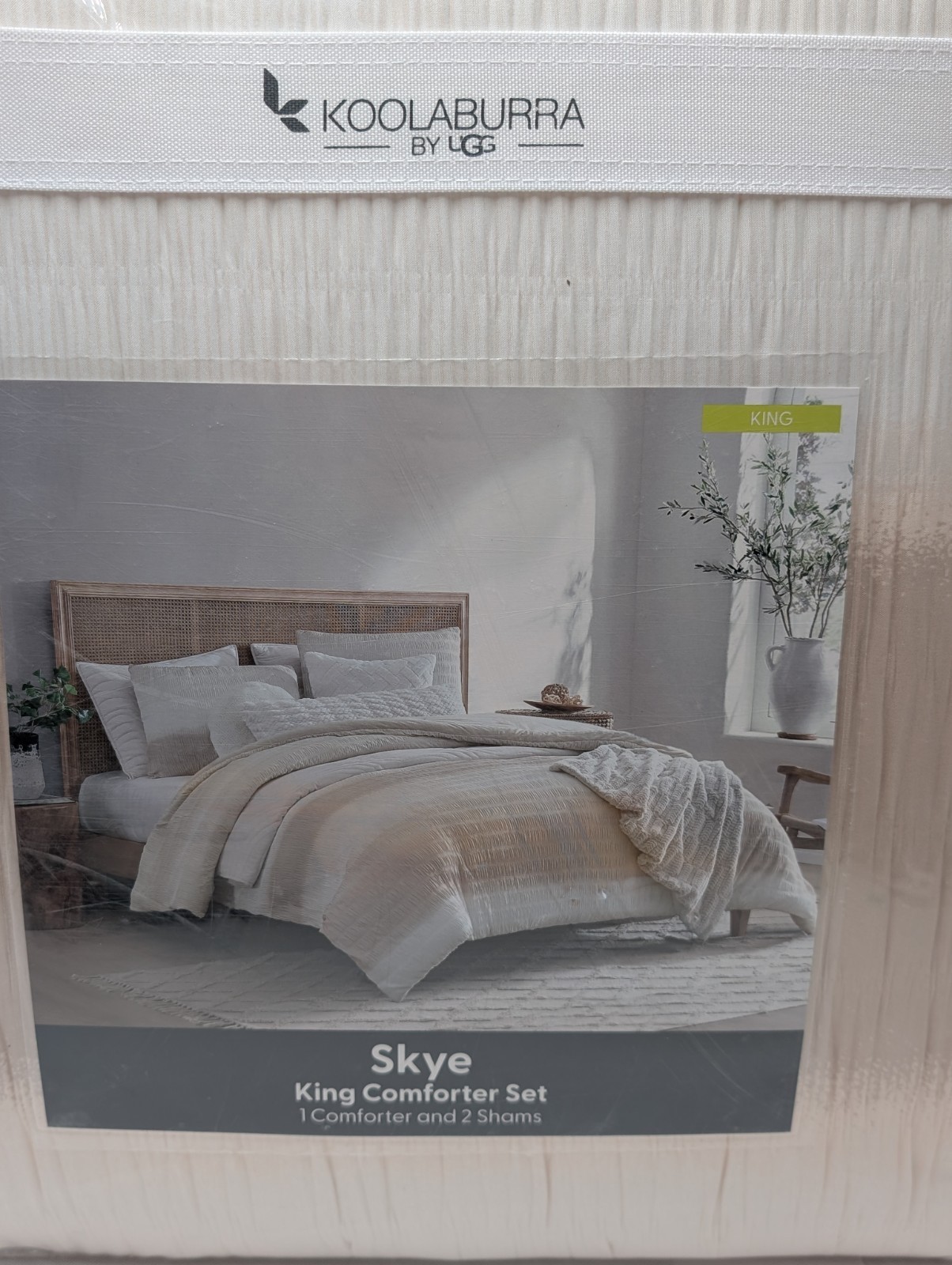 Koolaburra by Ugg Skye Comforter Set with Shams Soft Brown & White 32995