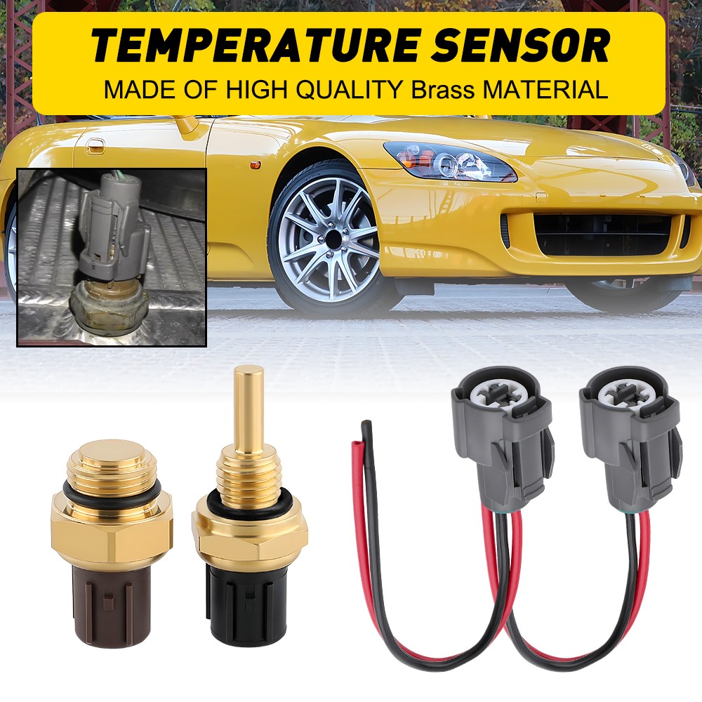 Cooling Fan Control Switch & Coolant Temperature Sensor with Wire Plug For Honda