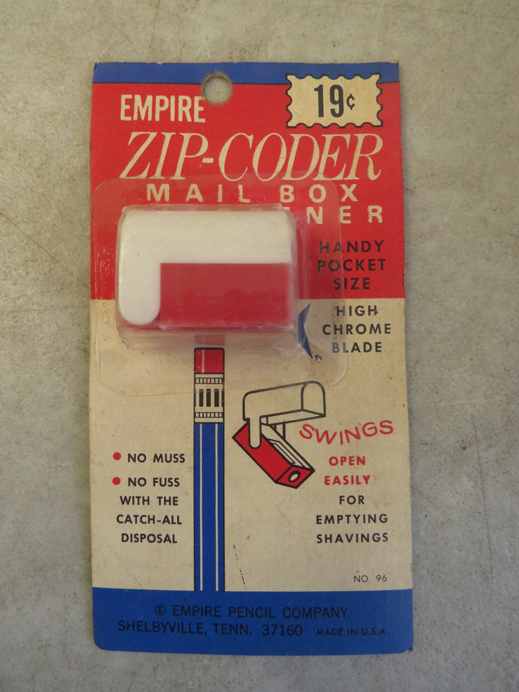 Empire Zip-Coder Mail box Sharpener MOC Vintage Dime Store P1