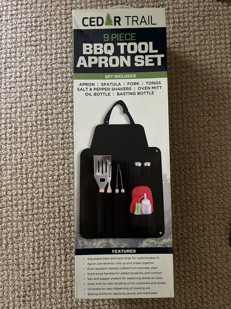 9 Piece BBQ Tool Apron Set