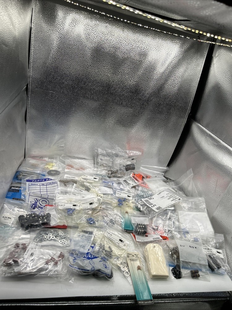 Mixed Electronics Hardware Lot, Screws, Washers, Springs, Components, Resistors