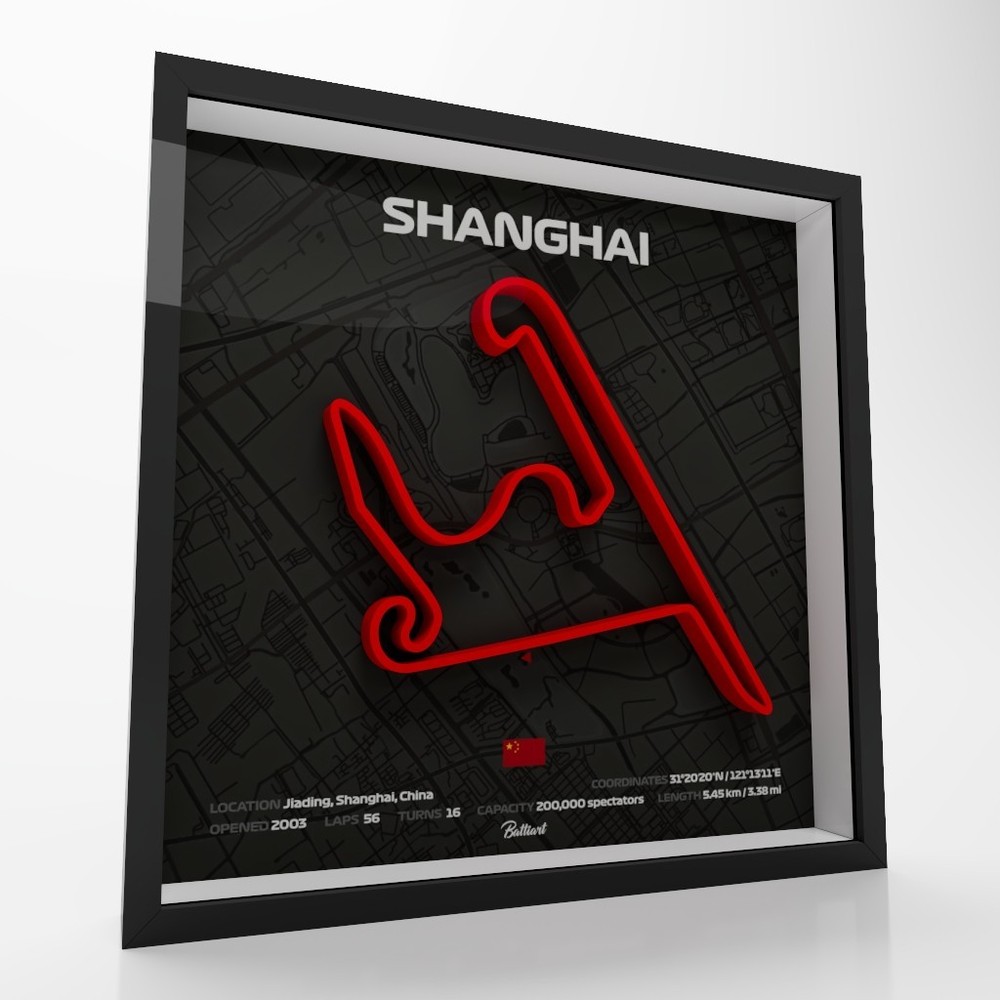 Shanghai Circuit 3D Shadow Box – Chinese GP Wall Art