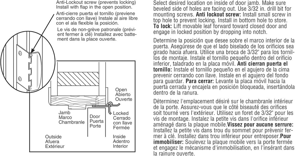 Flip Action Door Privacy Lock