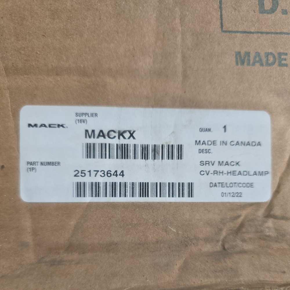 Mack Right Headlamp Part #25173644