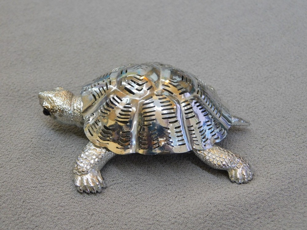 Christofle Lumiere D'Argent Silverplate Turtle Figurine