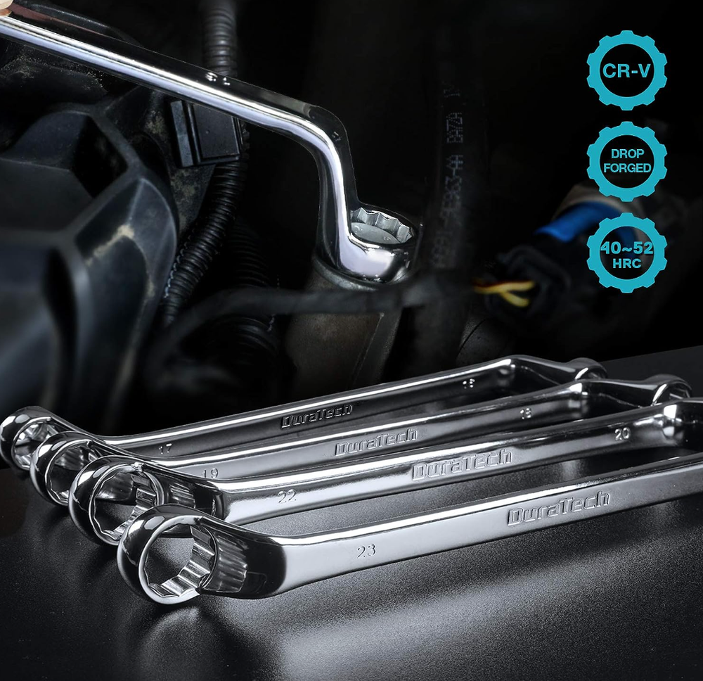 9 Pcs Double Box End 75 Degree Deep Offset EXTRA LONG Wrench Tools Set 6-23Mm