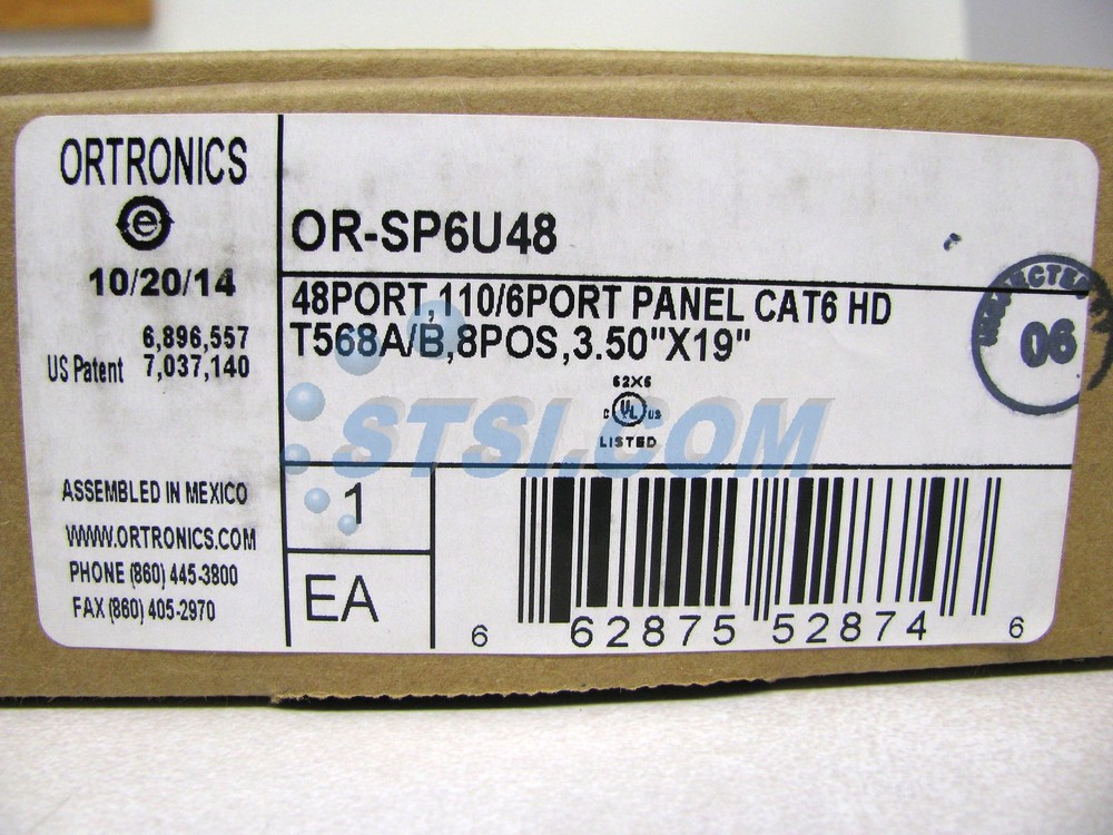 Ortronics TechChoice Cat6 48-Port Patch Panel OR-SP6U48, New Open Box ~STSI