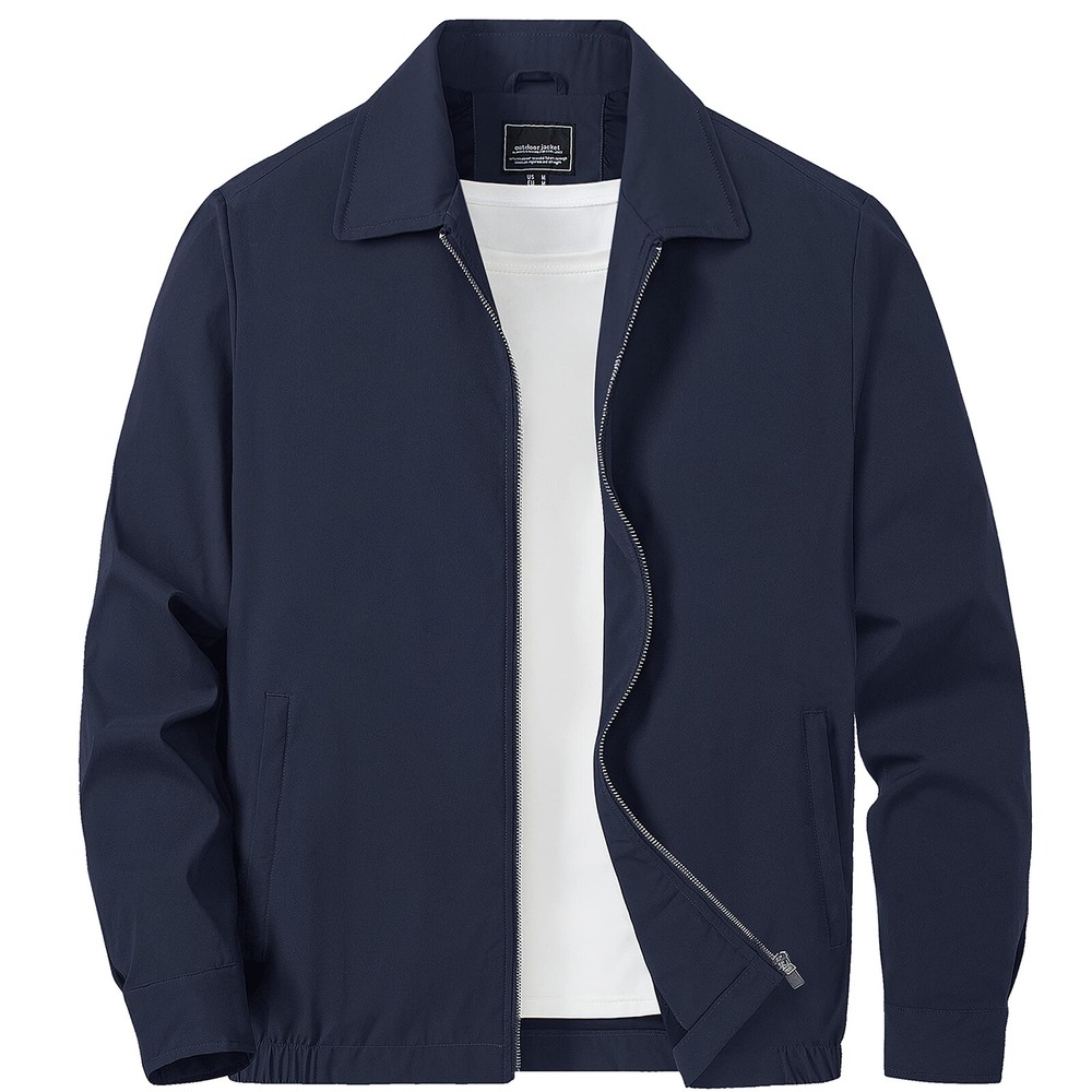 Men's Thin Spring Jacket Full-Zip Lightweight Bomber Jacket Casual Track Coat US
