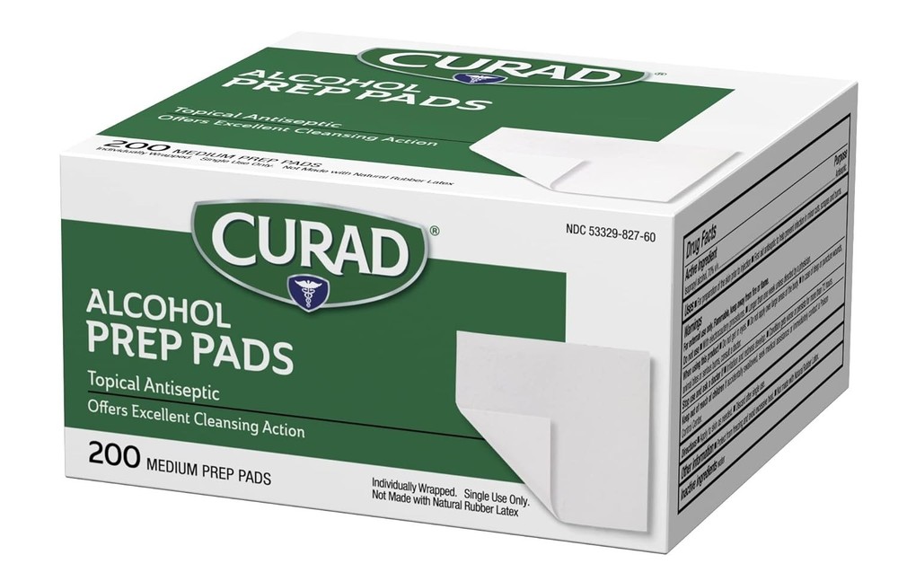 Alcohol Disinfectant Prep Pads, 2-ply, Medium Size, 200 Count