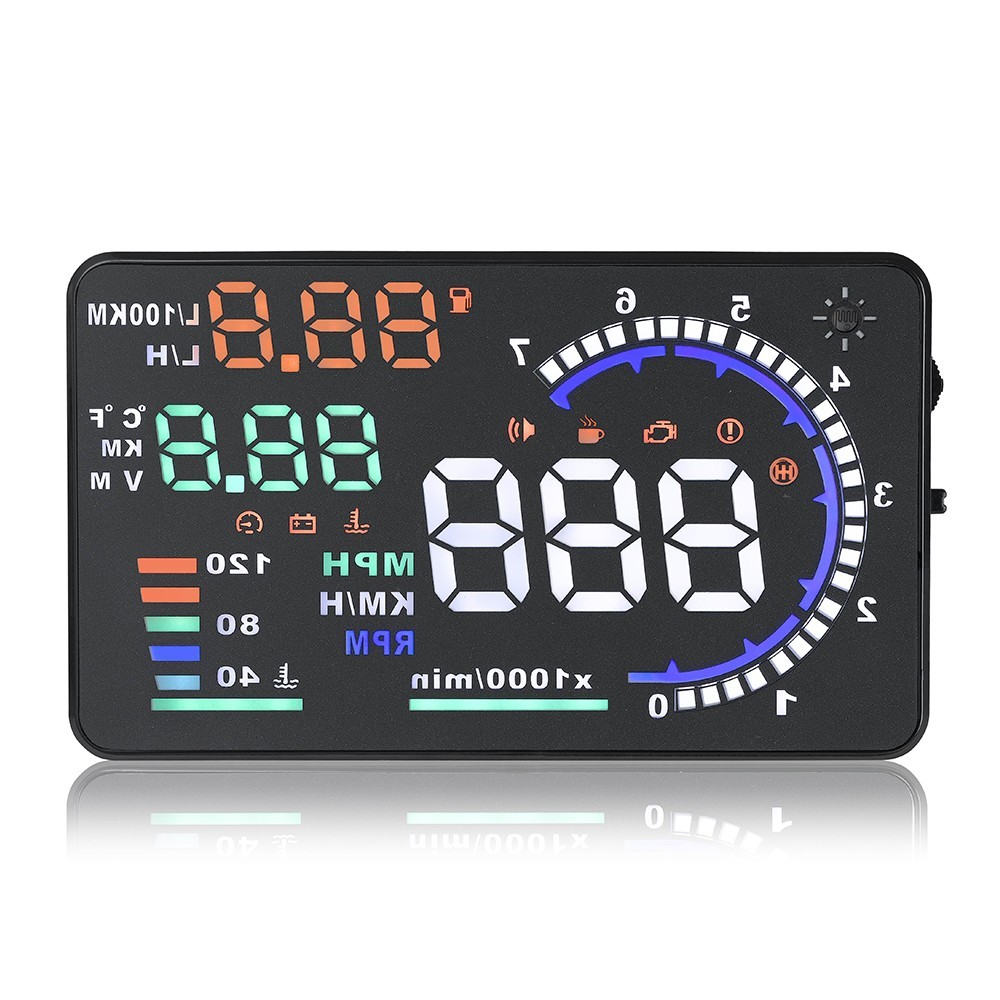 A8 Car Head Up Display HUD Dashboard Screen Projector OBD2 Speedometer Odometer