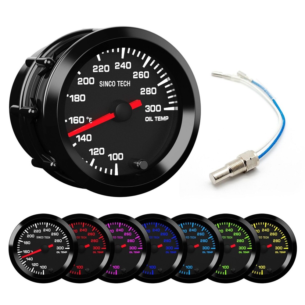 7 Color Gauge Kit 2" 52mm Automobile Backlight Pointer Car Meter with Sensor ...
