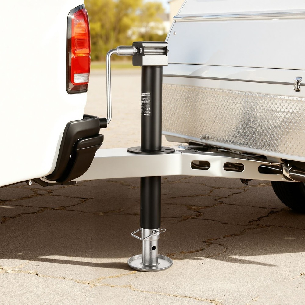 5000lb A-Frame Trailer Jack: 15in Travel, 7-Level Drop Leg, Drill Socket