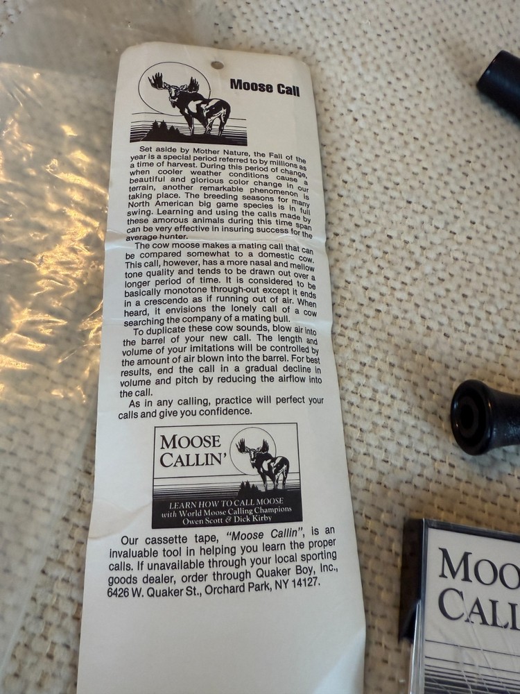 Quaker Boy Enticer Moose Call NOS