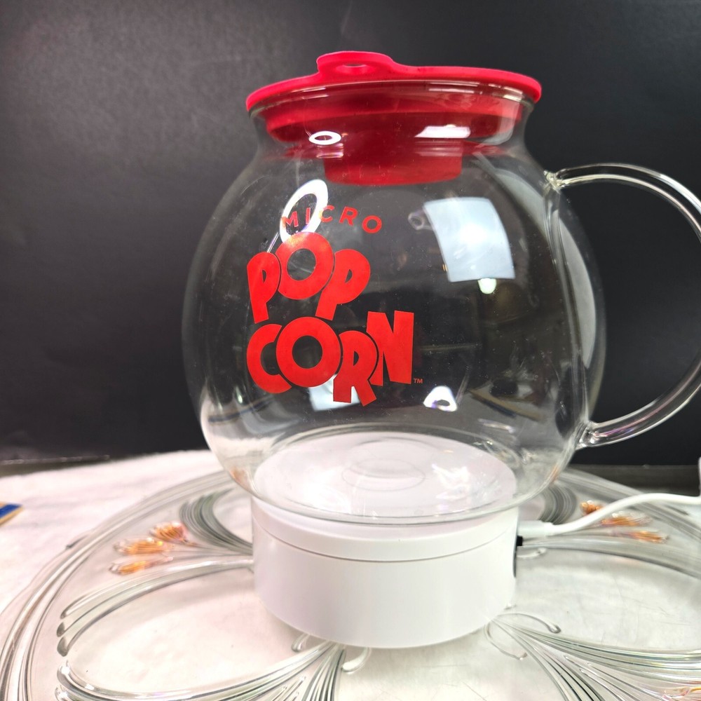 Laroma Micro-Pop Microwave Glass Popcorn Popper 3 Quart