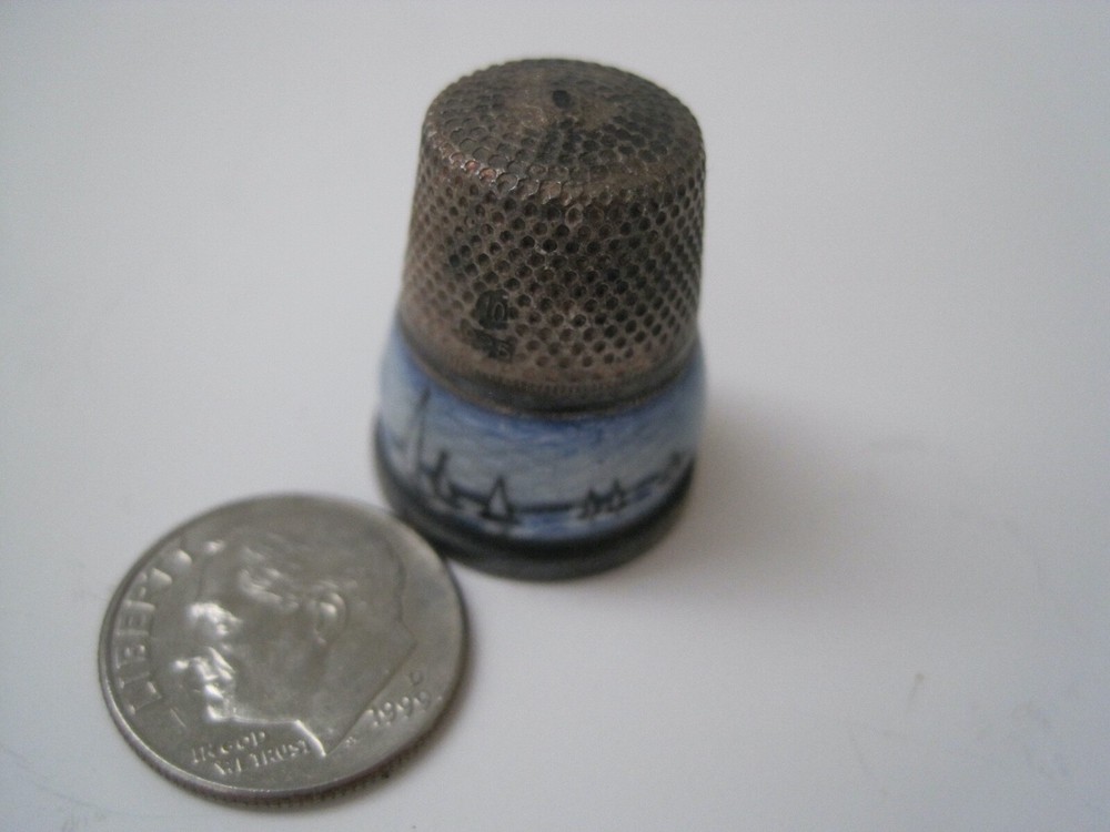 Delft Blue Sterling Thimble Boats