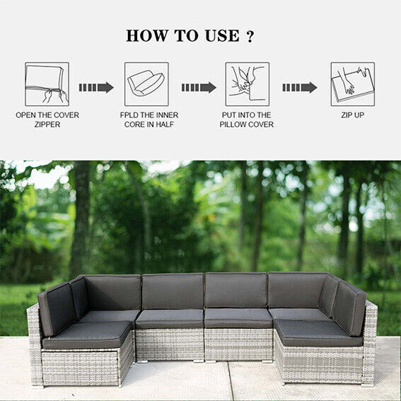 14 PCs Outdoor Patio Furniture Cushion Cover Set Replacement Covers Slipcover