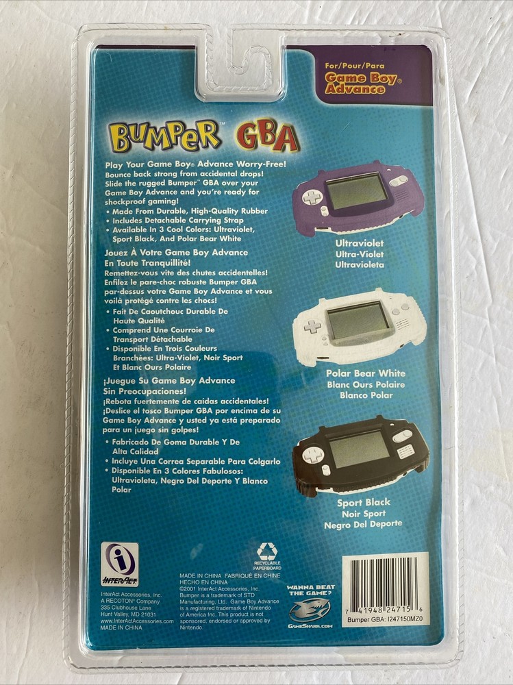 New Nintendo Gameboy Advance Bumper Rubber Protective Case Ultraviolet