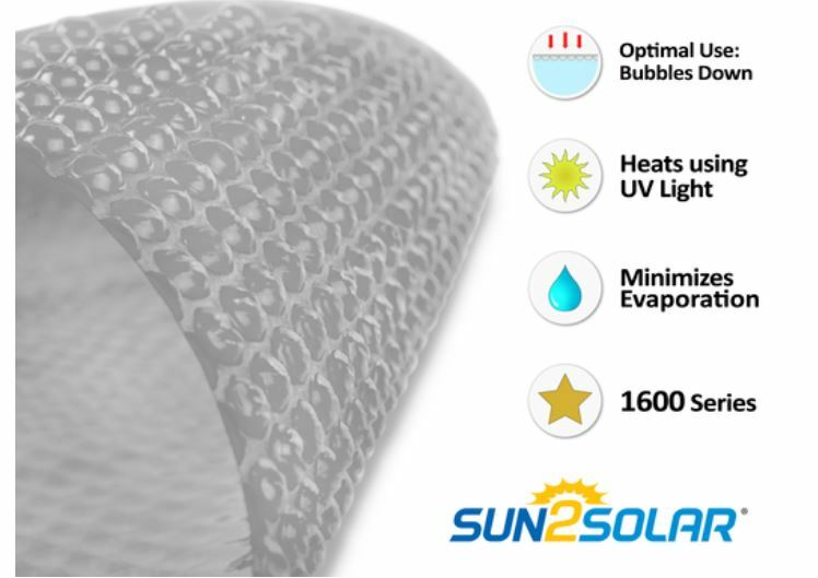 Sun2Solar 1600 Series Clear Oval Swimming Pool Solar Covers - (Choose Size)