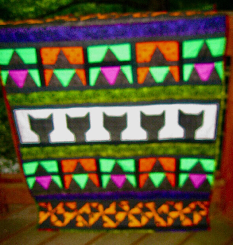 Black Magic Spellbinders Halloween Quilt, Lap, Wall, More, Handmade