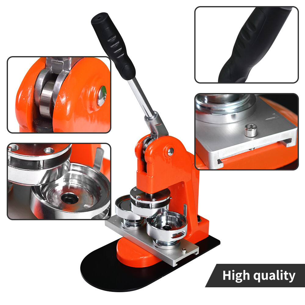 Button Maker DIY Badge Punch Press Machine+100pcs components buttons 37/58mm US