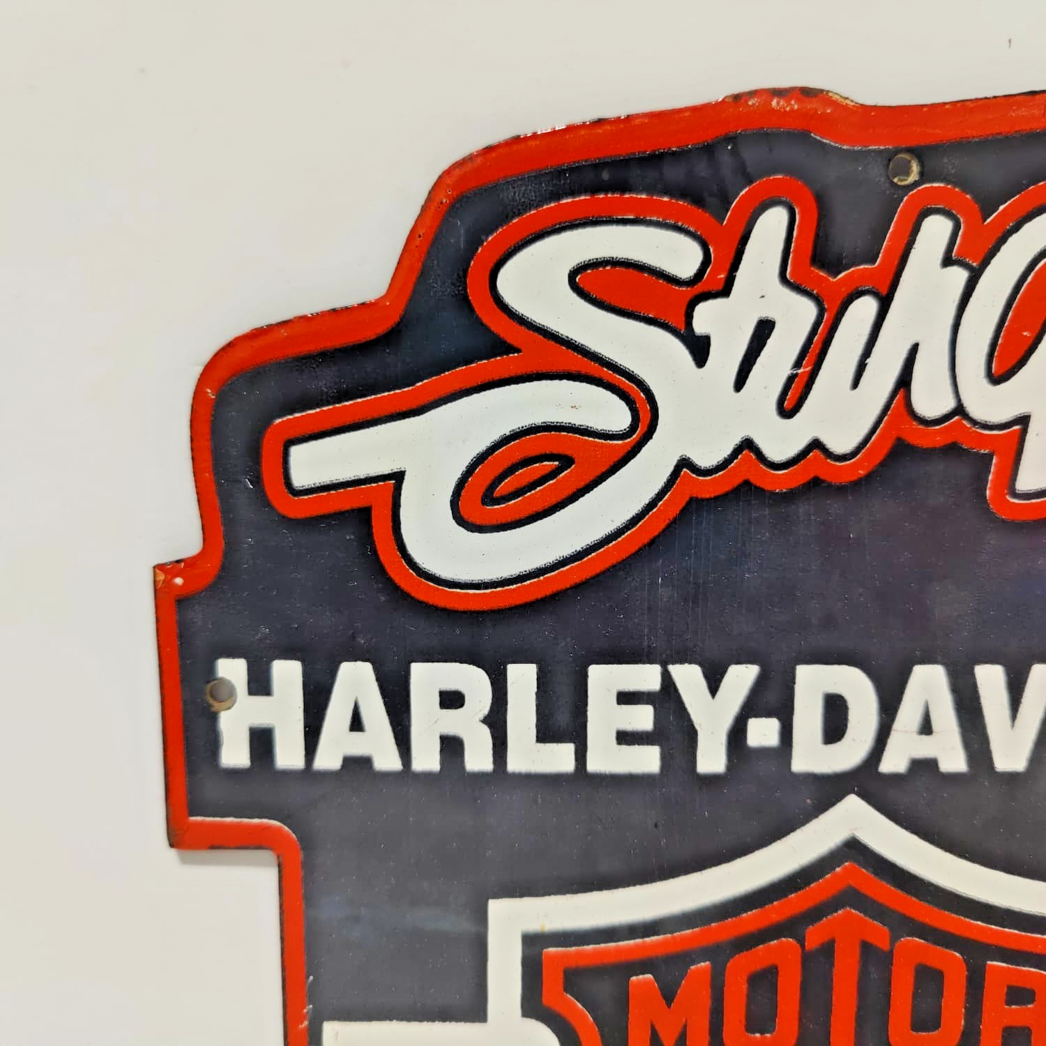 Vintage HARLEY DAVIDSON Sturgis South Dakota Porcelain Enamel Metal sign 10" x 8