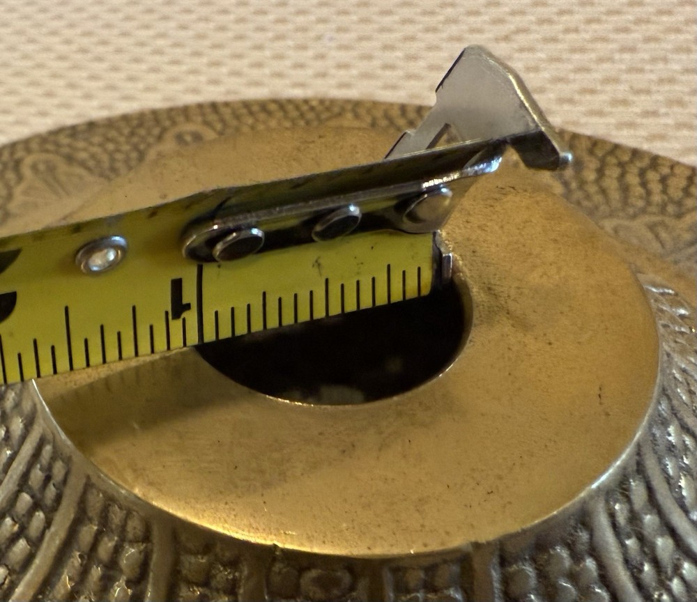 OVERSIZED 9” CAST BRASS CEILING CANOPY & SOLID BRASS LOOP 1/4 IPS & Hardware NOS
