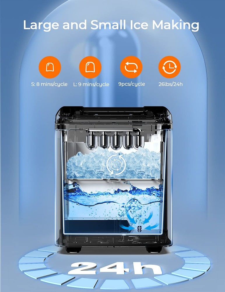 Dreamiracle Ice Maker Machine Countertop, 26 lbs in 24 Hours - - Scratch & Dent